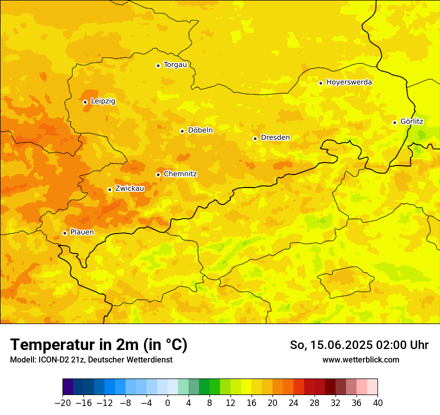 Modellkarten Temperatur