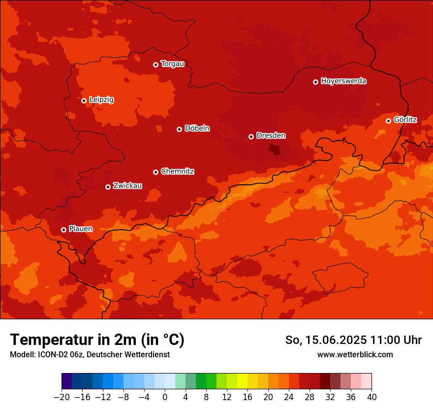 Modellkarten Temperatur