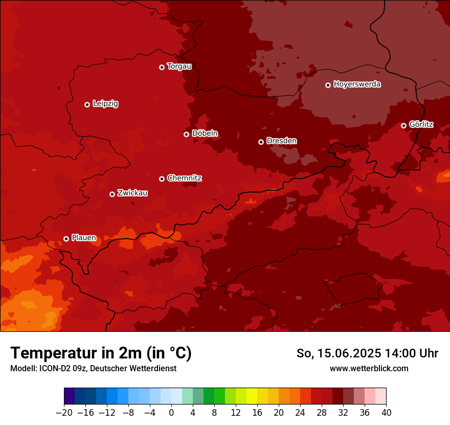 Modellkarten Temperatur