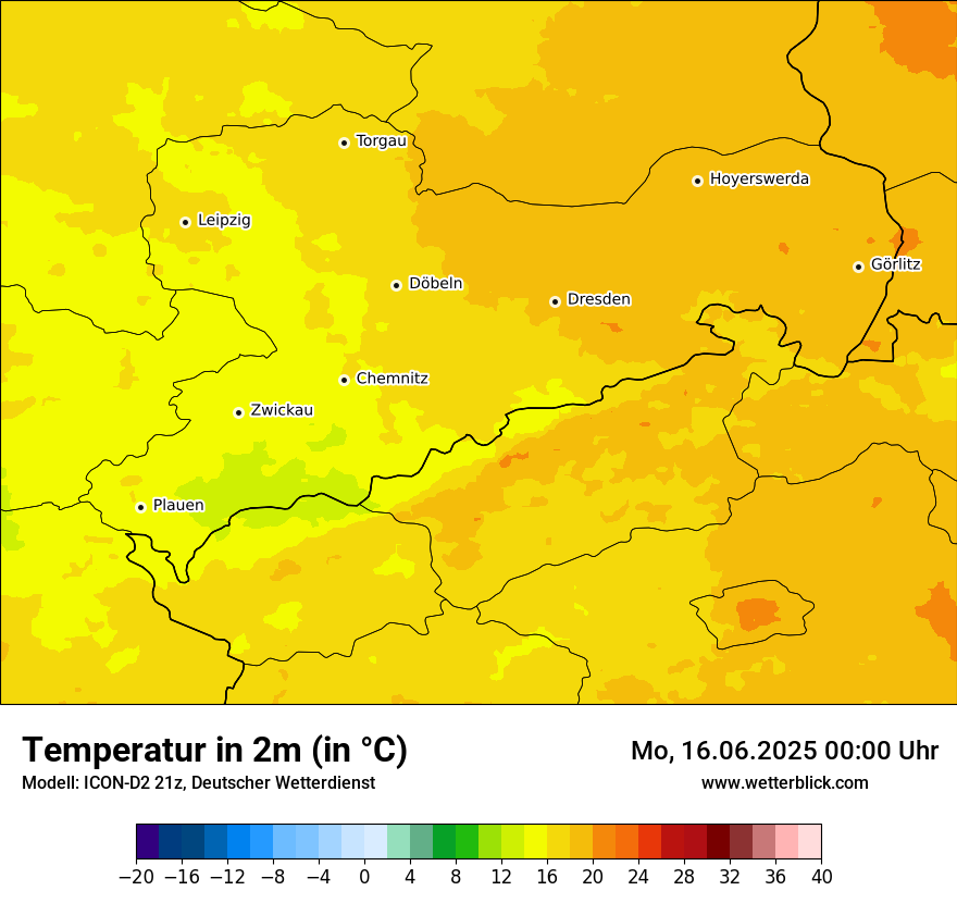 Modellkarten Temperatur