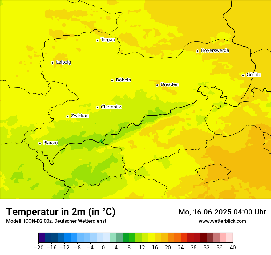 Modellkarten Temperatur
