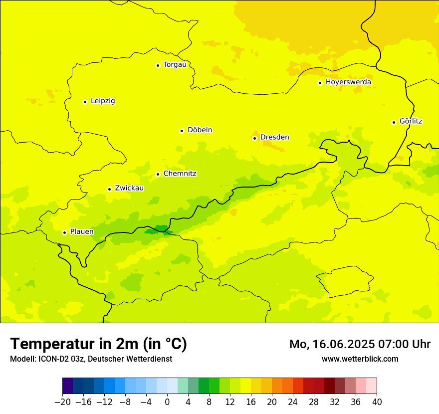 Modellkarten Temperatur