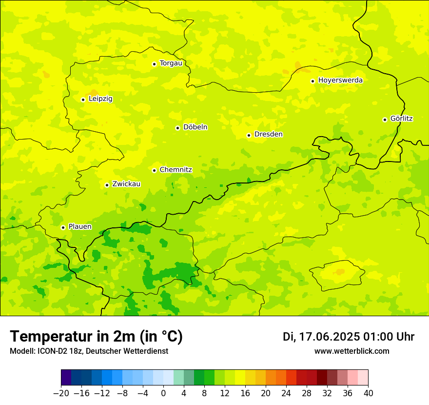 Modellkarten Temperatur