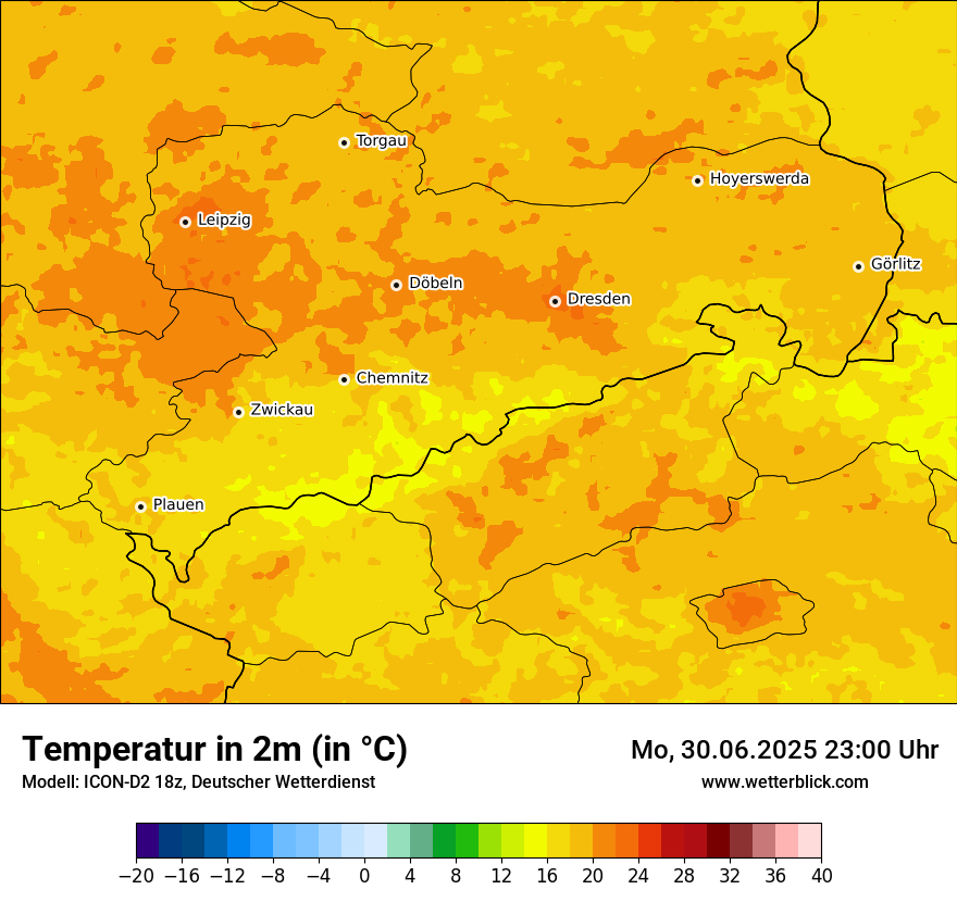 Modellkarten Temperatur