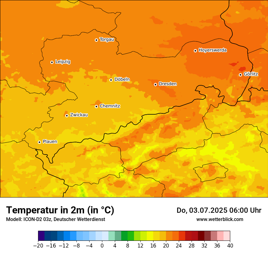 Modellkarten Temperatur