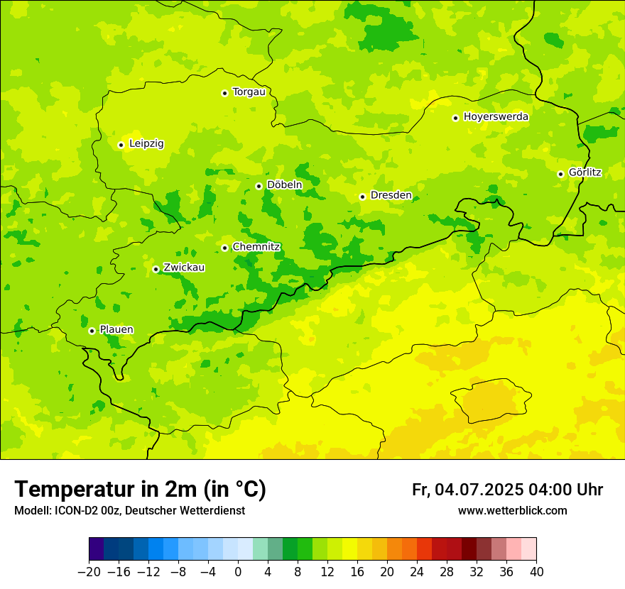 Modellkarten Temperatur