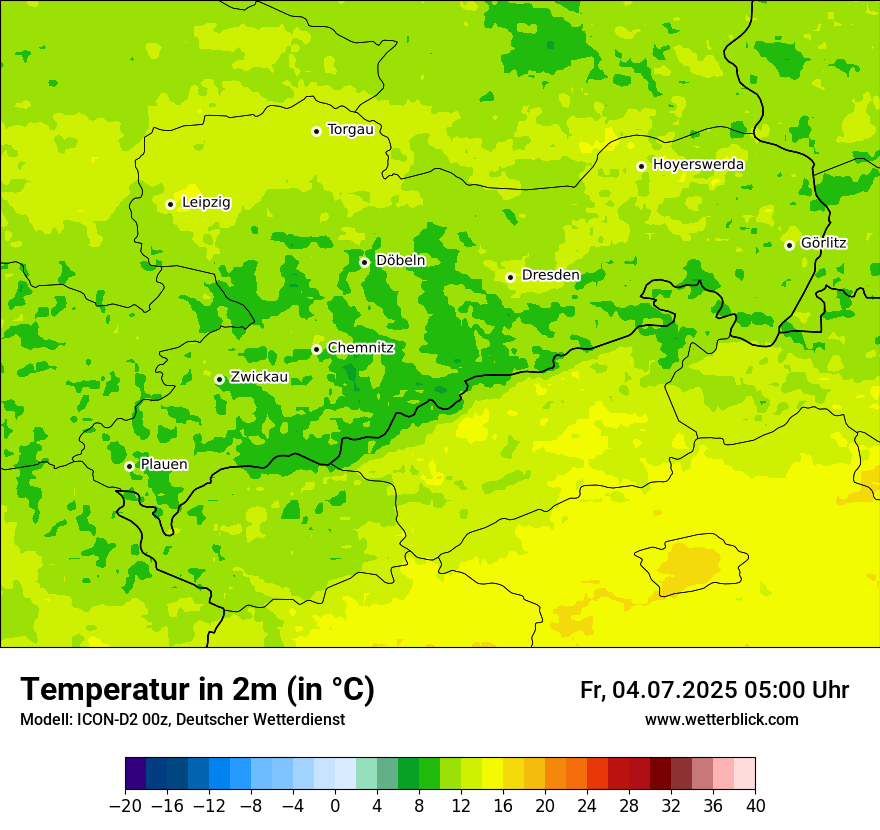 Modellkarten Temperatur