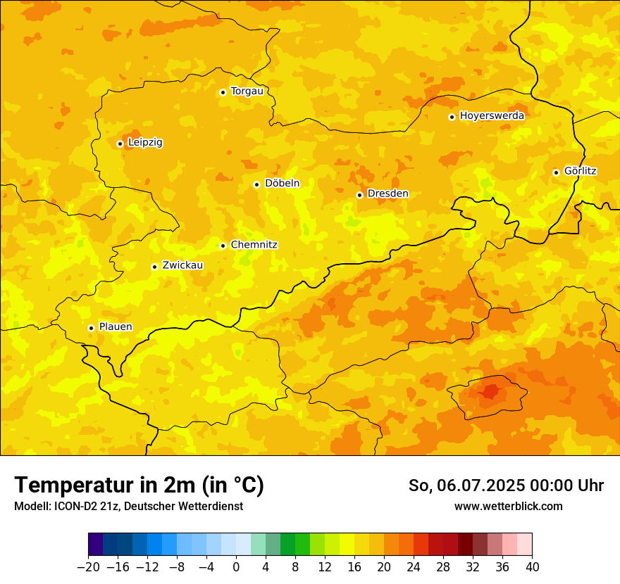 Modellkarten Temperatur