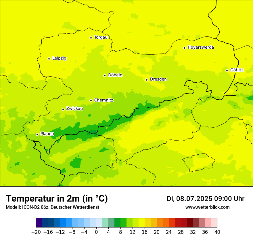 Modellkarten Temperatur