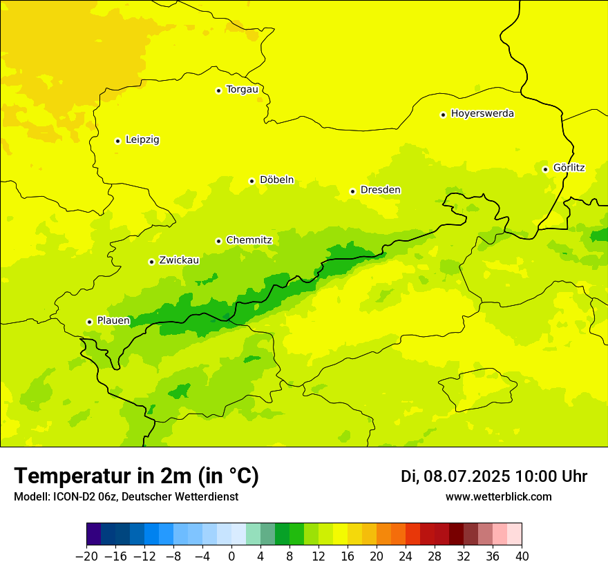 Modellkarten Temperatur