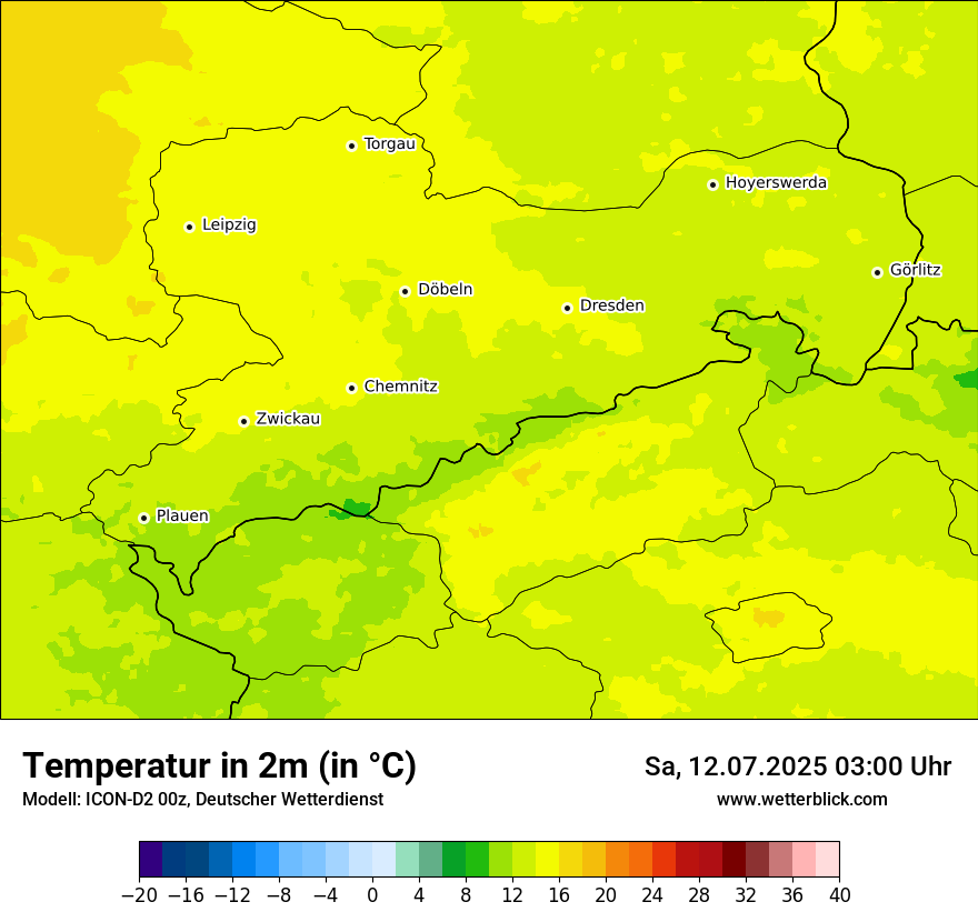 Modellkarten Temperatur