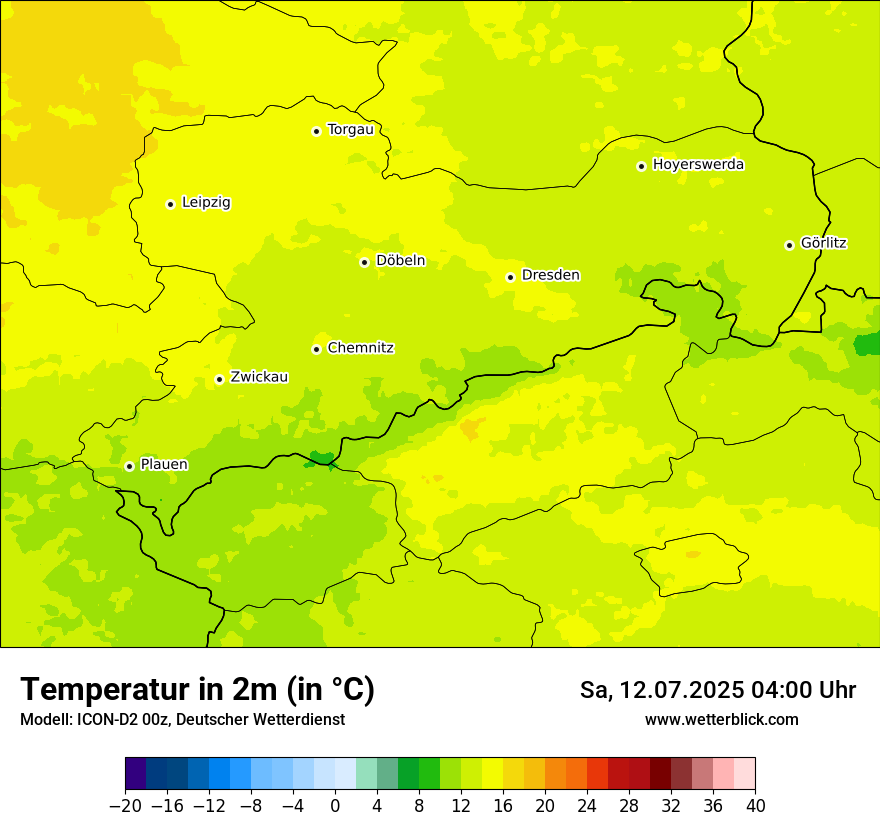 Modellkarten Temperatur