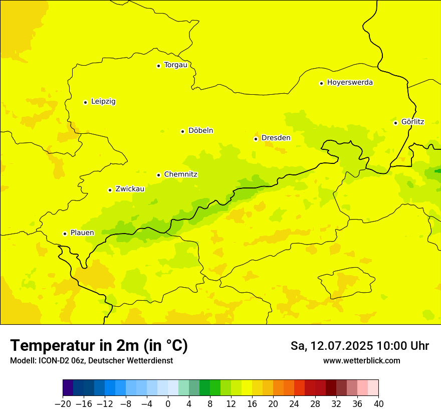 Modellkarten Temperatur