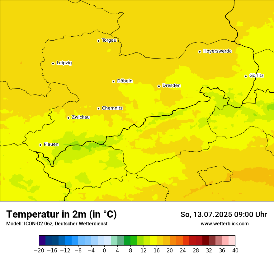 Modellkarten Temperatur