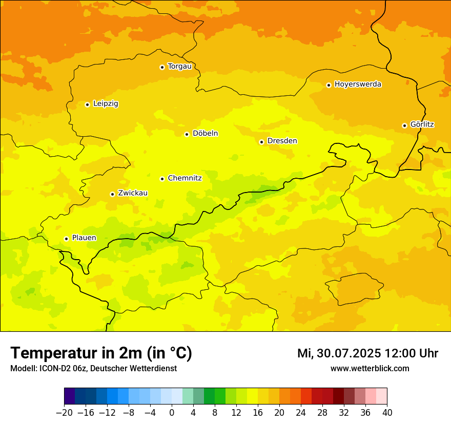 Modellkarten Temperatur