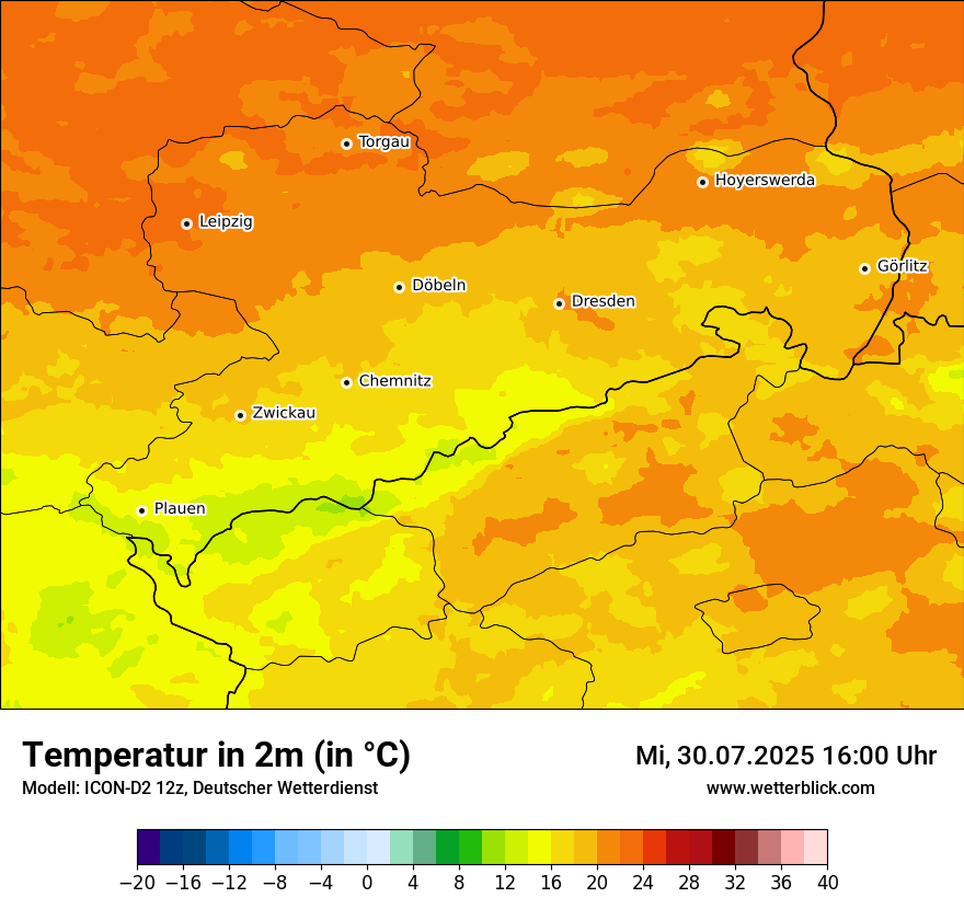Modellkarten Temperatur
