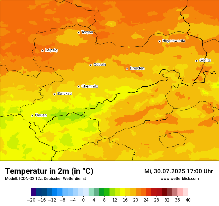 Modellkarten Temperatur