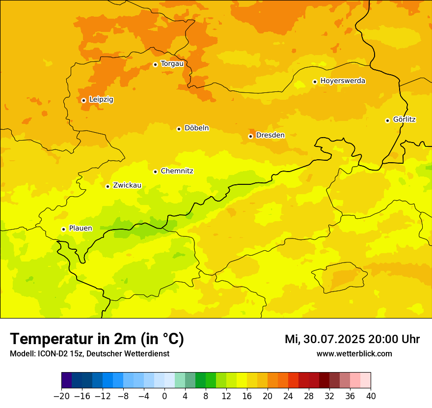 Modellkarten Temperatur