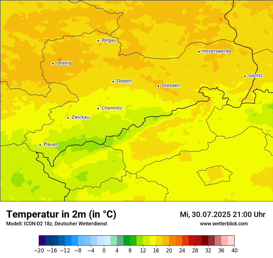 Modellkarten Temperatur