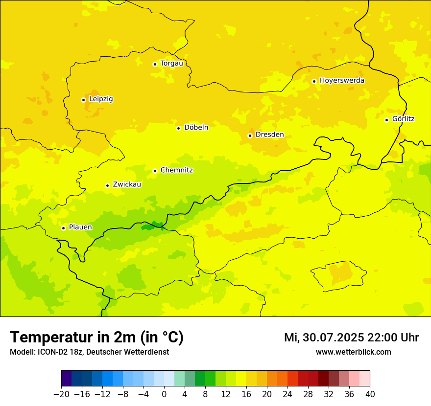 Modellkarten Temperatur