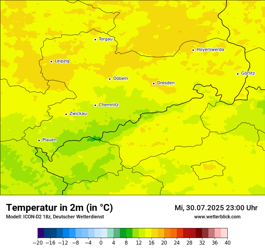 Modellkarten Temperatur