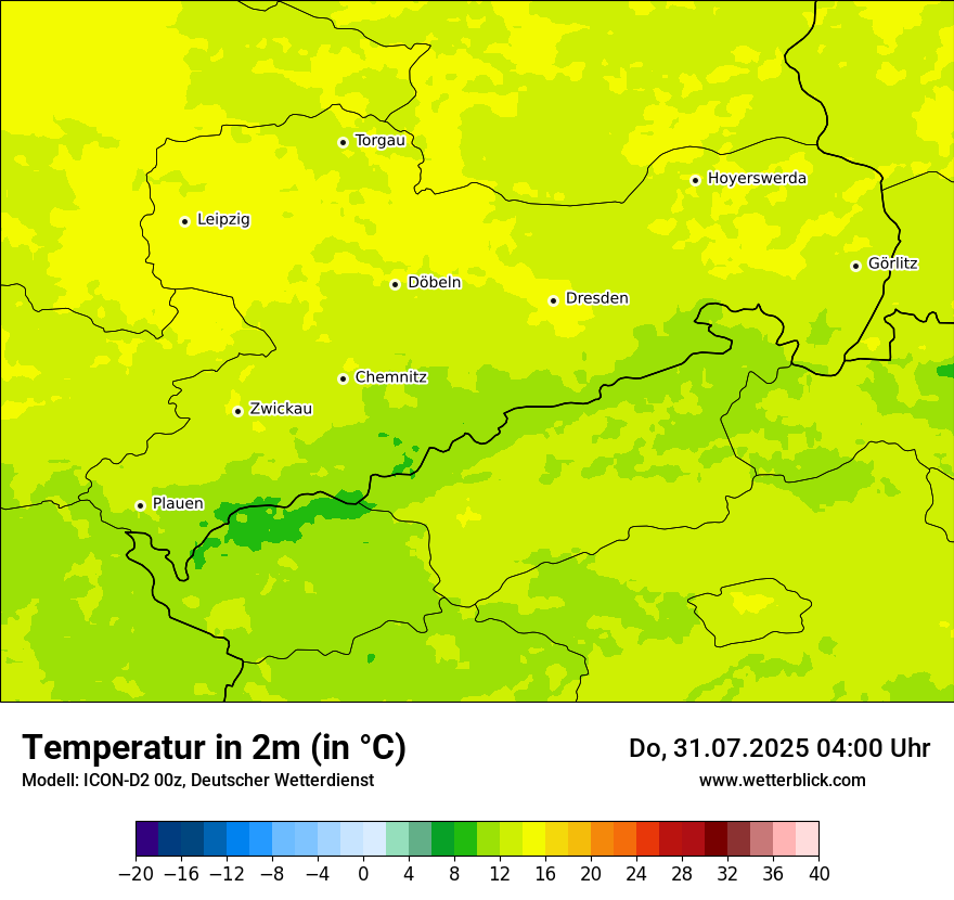 Modellkarten Temperatur