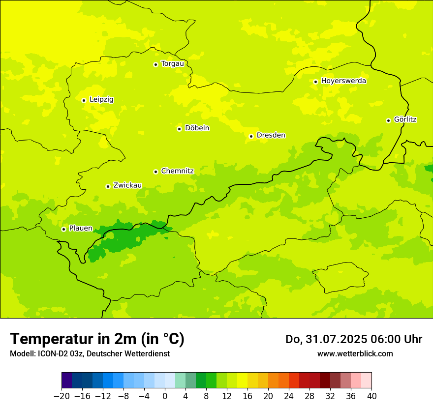 Modellkarten Temperatur