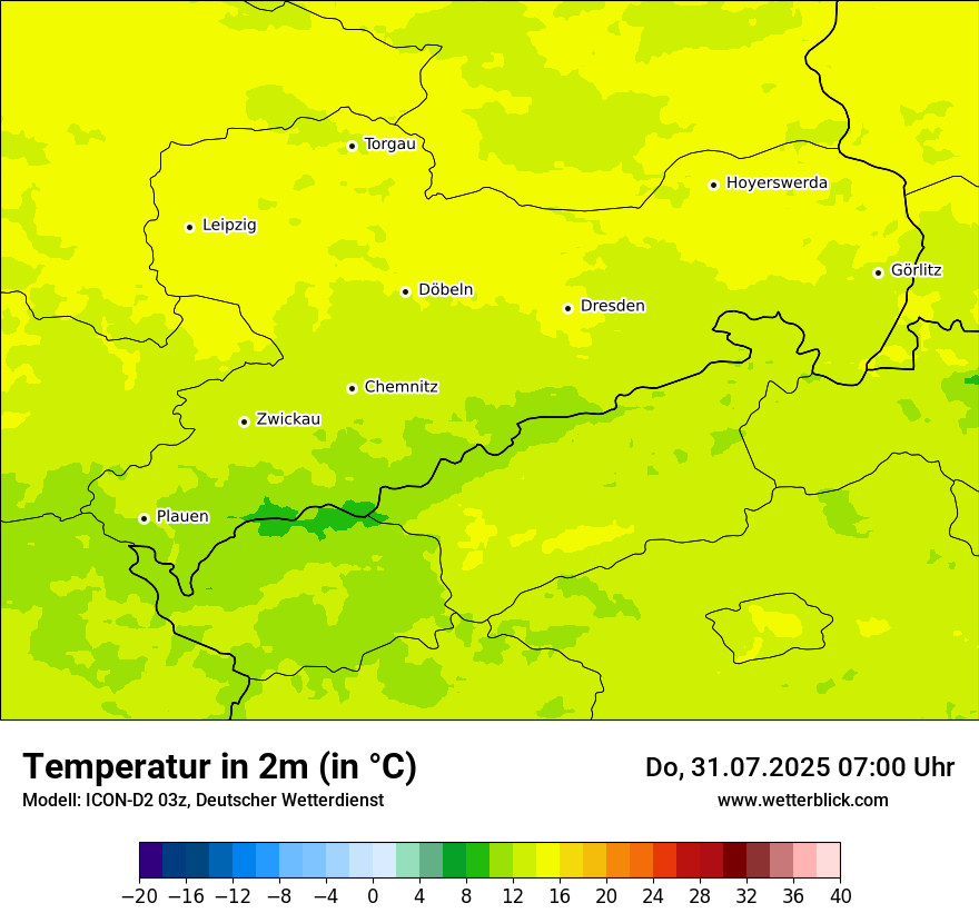 Modellkarten Temperatur