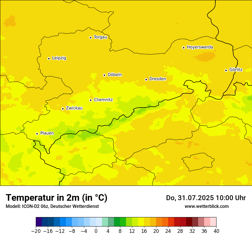 Modellkarten Temperatur