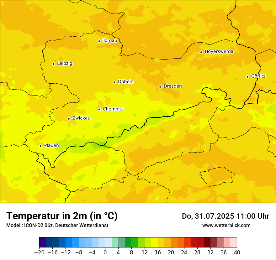 Modellkarten Temperatur