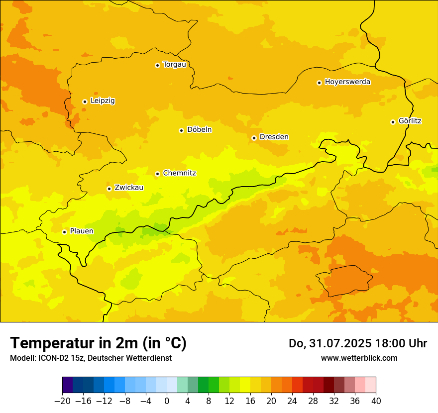Modellkarten Temperatur