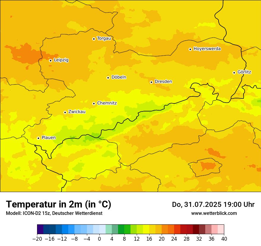 Modellkarten Temperatur