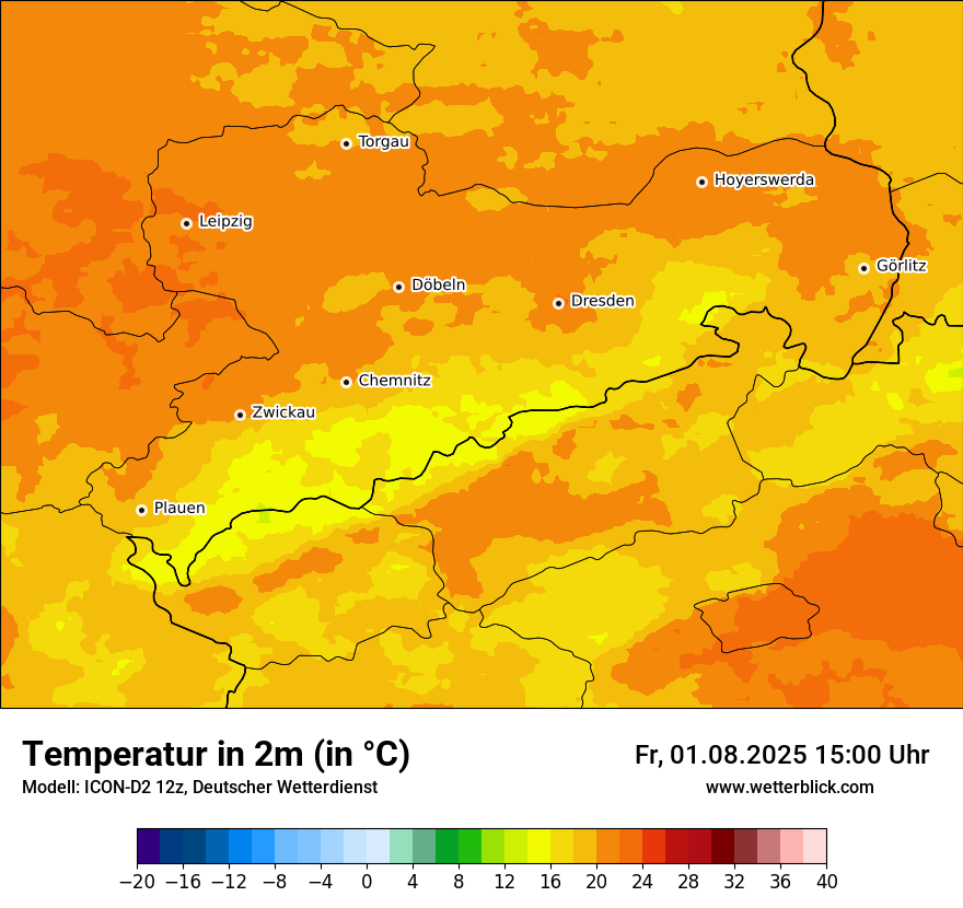 Modellkarten Temperatur