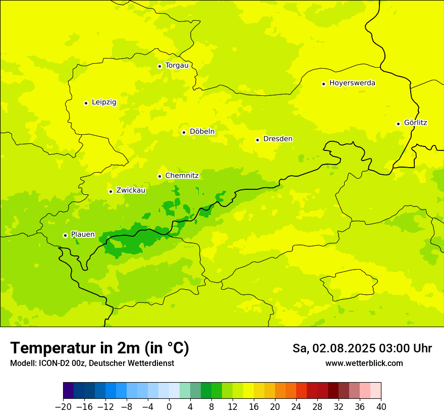 Modellkarten Temperatur