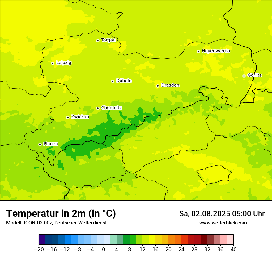 Modellkarten Temperatur
