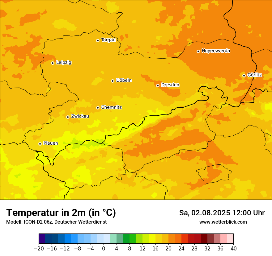 Modellkarten Temperatur