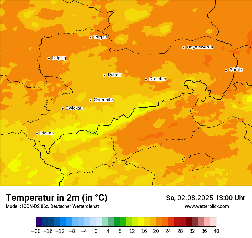 Modellkarten Temperatur