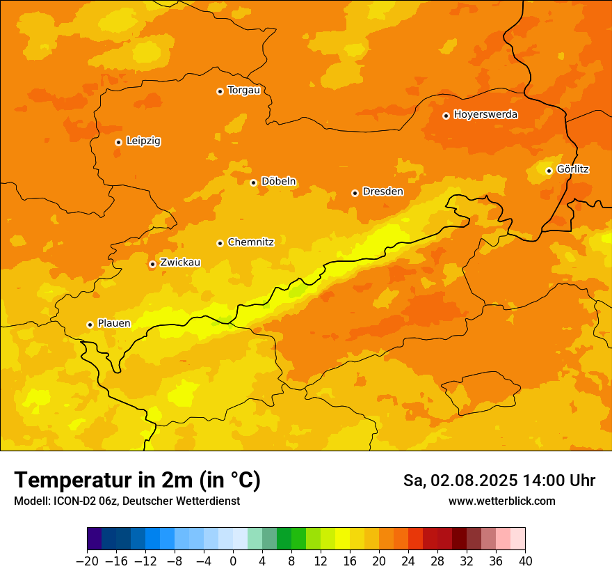 Modellkarten Temperatur