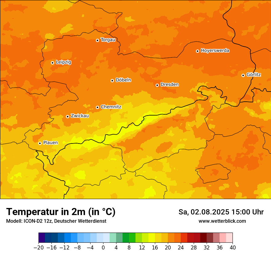 Modellkarten Temperatur