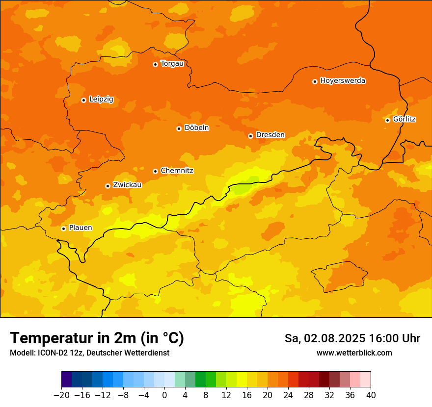 Modellkarten Temperatur