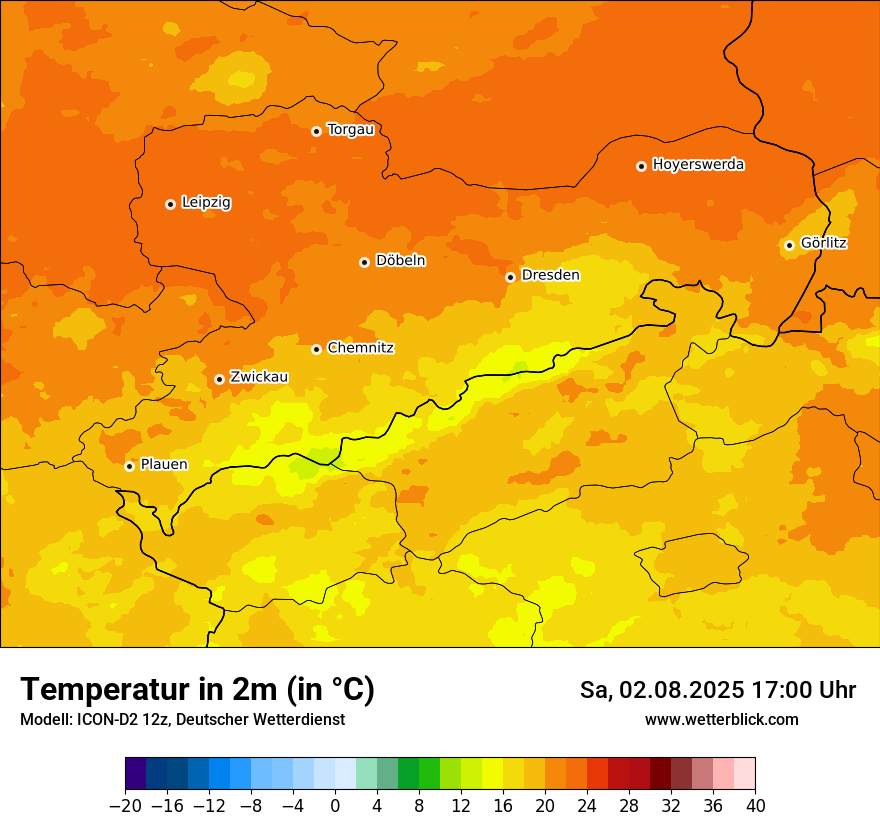 Modellkarten Temperatur
