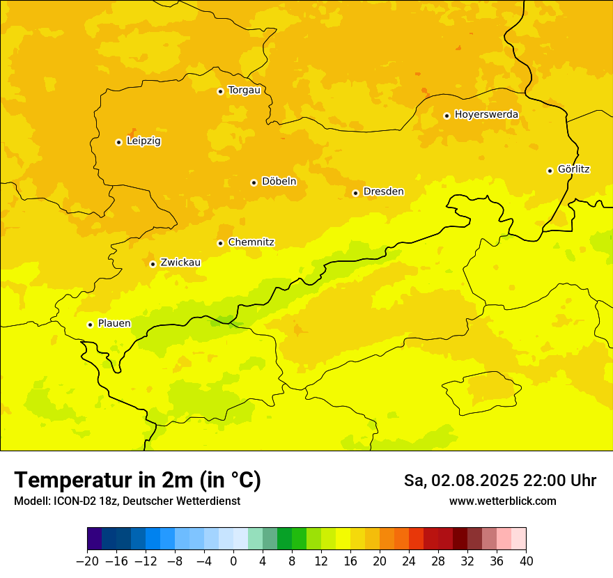 Modellkarten Temperatur