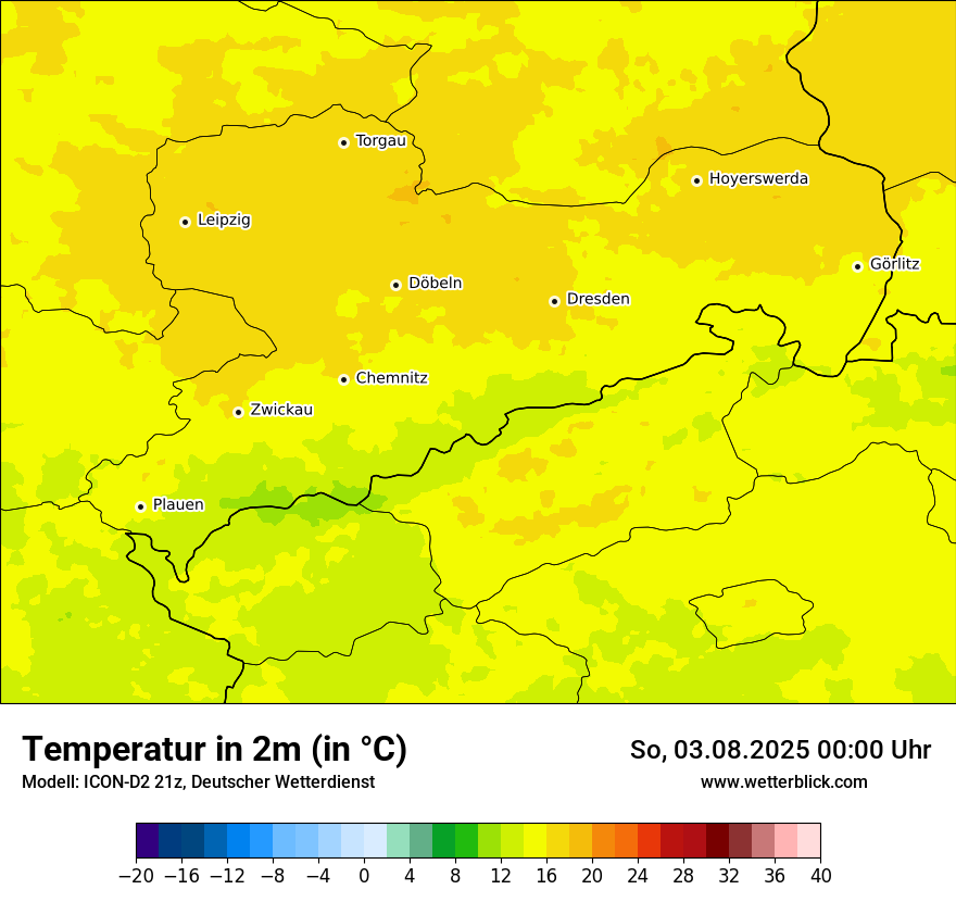 Modellkarten Temperatur