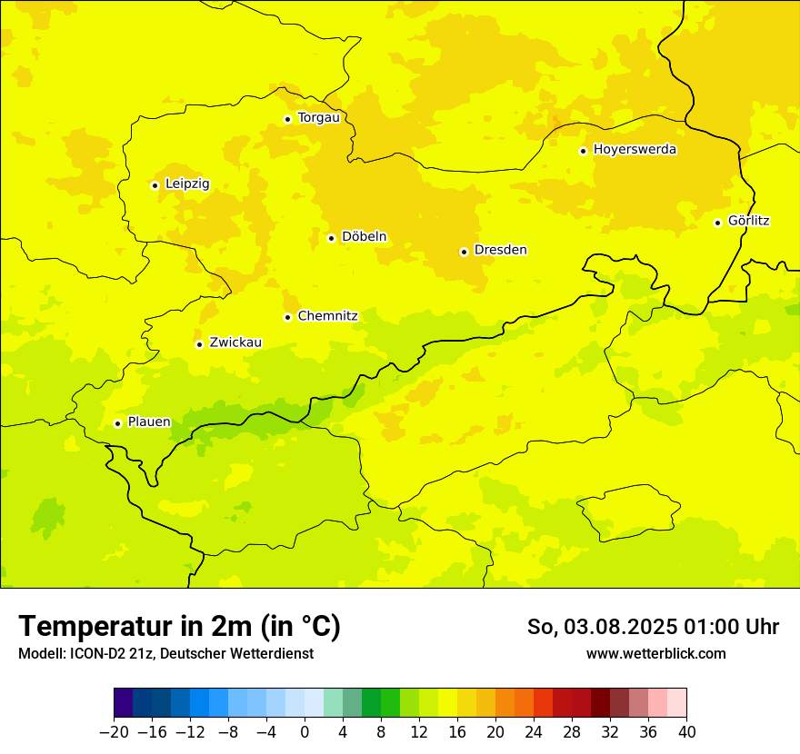 Modellkarten Temperatur