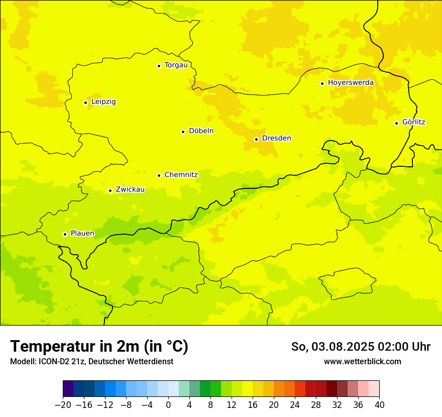Modellkarten Temperatur