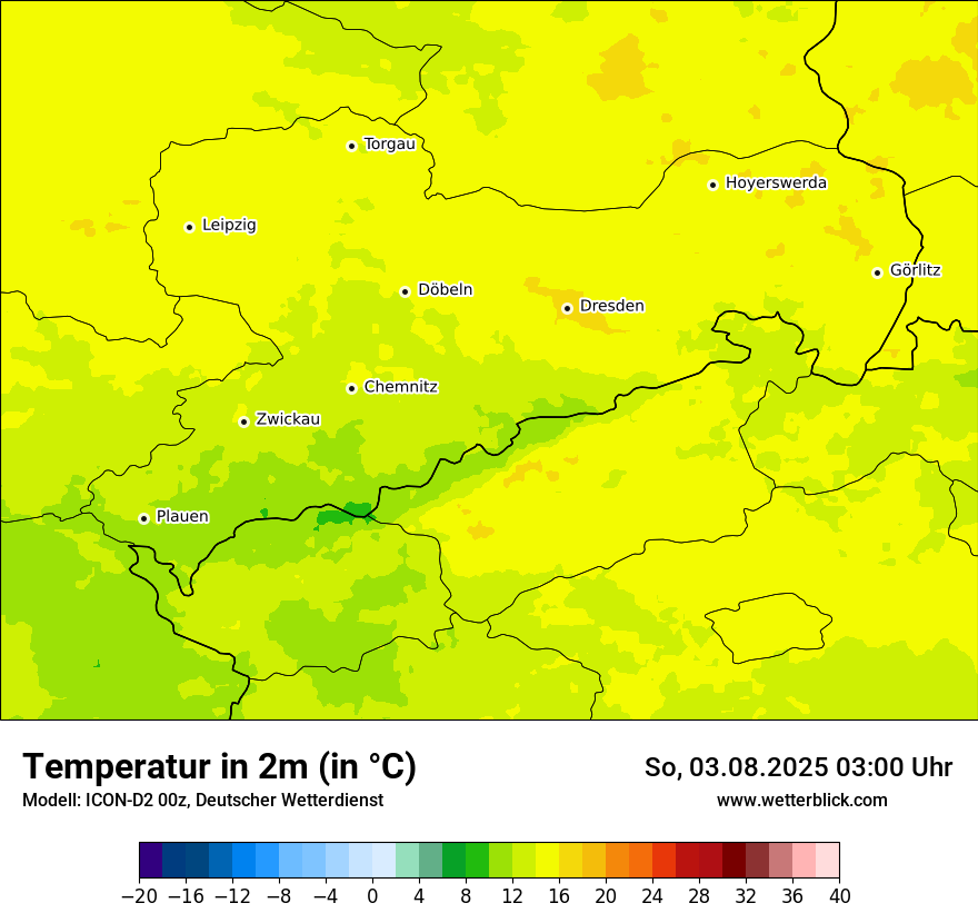 Modellkarten Temperatur