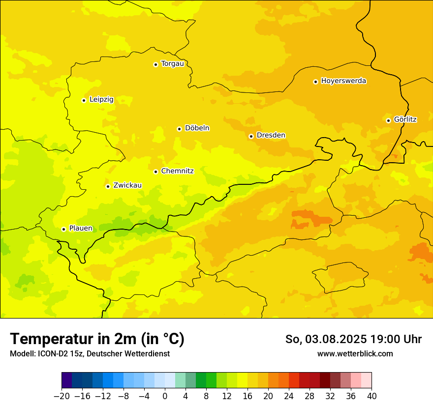 Modellkarten Temperatur