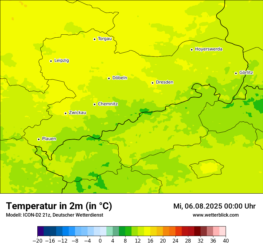 Modellkarten Temperatur