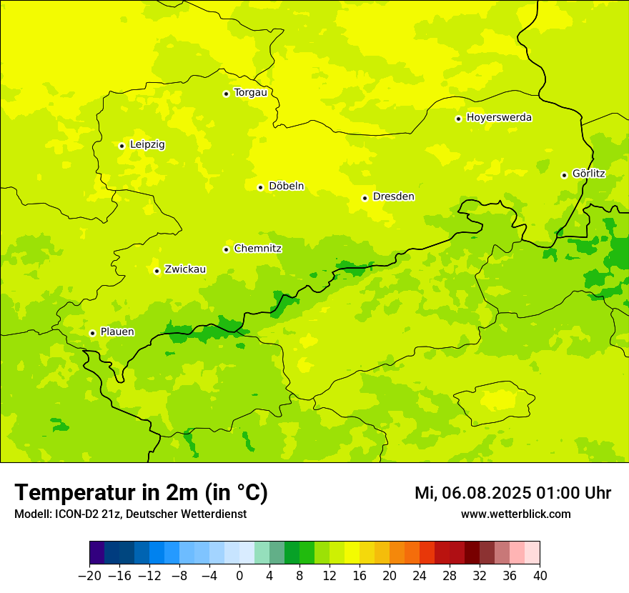 Modellkarten Temperatur