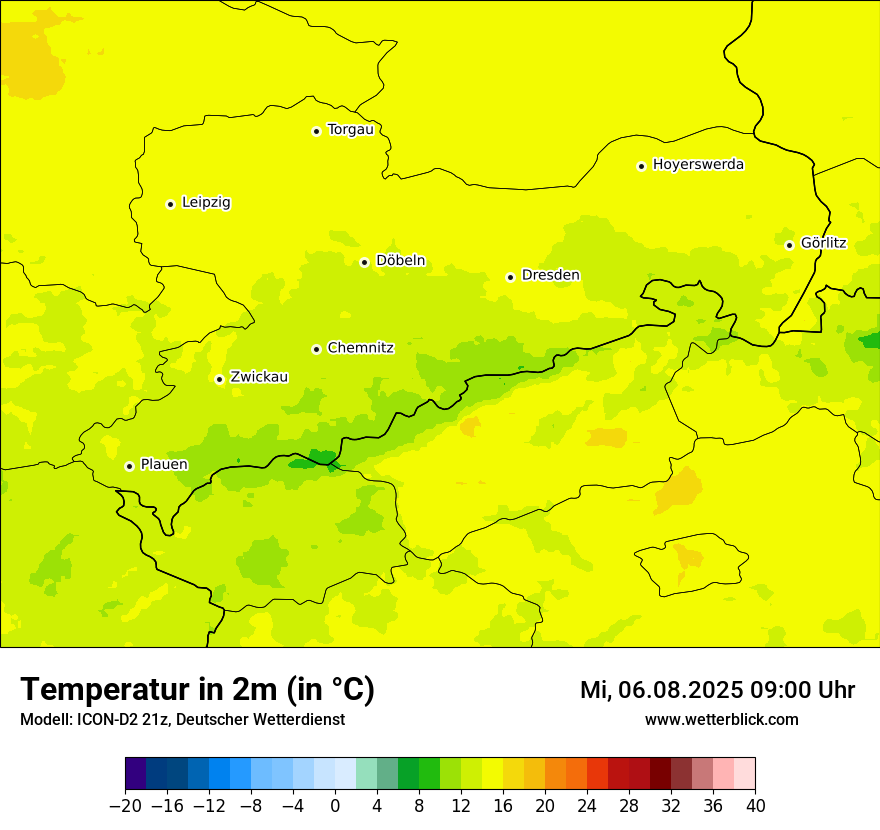 Modellkarten Temperatur